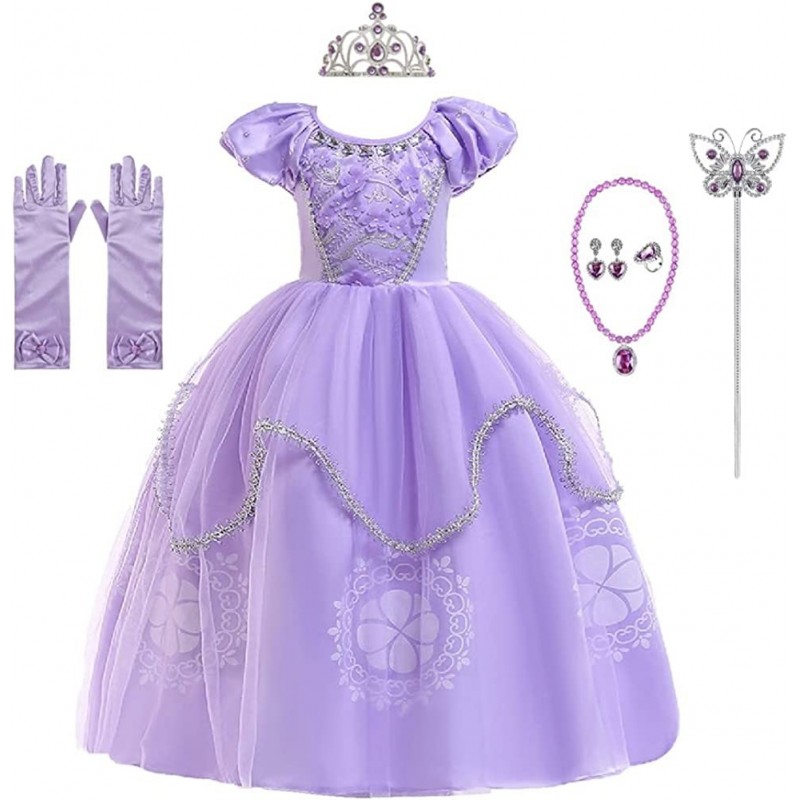 Girls Rapunzel Princess Sofia Costume Birthday Christmas Halloween Cosplay Carnival Fancy Dress w/Gloves Accessories $33.83 K...