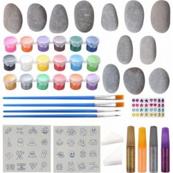 12 Halloween Rock Painting Kit for Kids Creativity Arts Crafts DIY Supplies Kit with 18 Paint Tubs Decorate Your Own for Kids...