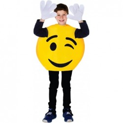 Dress-Up-America Winking Emoji Costume - Wink Emoticon Tunic $44.70 Kids' Costumes