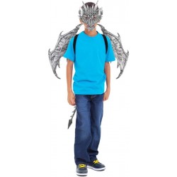 Halloween Dragon Costume for Children Fantasy Animal Mask Wing Tail Cosplay Set $53.94 Kids' Costumes