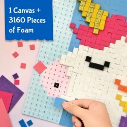 Stick n Stack Mosaic Arts and Crafts for Kids and Adults with 3D Foam Stickers - Unicorn Design - Mess-Free Kids Craft Kit fo...