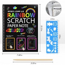 4 Pack Scratch Arts Drawing Notebook for Kids Drawing Pad Large Rainbow Scratch Drawing Paper Set for Kids Art Supplies (with...