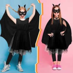 5 Pcs Halloween Bat Wings Costume Accessory Include Vampire Cape Bodysuit Bat Eye Mask Bat Hair Clips Dress up Accessories fo...