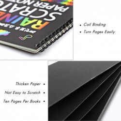 4 Pack Scratch Arts Drawing Notebook for Kids Drawing Pad Large Rainbow Scratch Drawing Paper Set for Kids Art Supplies (with...