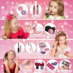 Kids Washable Makeup Girl Toys - Kids Makeup Kit for Girl Real Make Up Set Little Girls Makeup Kit for Toddler Kid Children P...