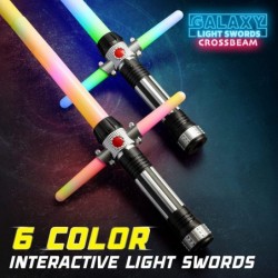 Crossbeam Galaxy Light Up Saber for Kids or Adults - 2-in-1 LED Dual Light Swords Set with FX Sound 6 Color-Changing LEDs Mot...