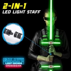 Crossbeam Galaxy Light Up Saber for Kids or Adults - 2-in-1 LED Dual Light Swords Set with FX Sound 6 Color-Changing LEDs Mot...