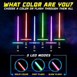 Crossbeam Galaxy Light Up Saber for Kids or Adults - 2-in-1 LED Dual Light Swords Set with FX Sound 6 Color-Changing LEDs Mot...