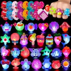 28Pcs Valentines Party Favors 3D Valentine Day Gifts for Kids Light Up Rings Classroom Exchange Valentine Toy Valentine Goodi...