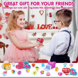 28Pcs Valentines Party Favors 3D Valentine Day Gifts for Kids Light Up Rings Classroom Exchange Valentine Toy Valentine Goodi...