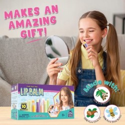 Kids Lip Balm Making Craft Kit with Natural Ingredients - Makes a Great Girls Lip Gloss Set - Great Birthday Gifts for 8 9 10...