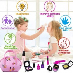 Pretend Makeup for Kids Makeup Kit for Girls 12 PCS Pretend Play Makeup Girl Toys Cosmetic Toy Makeup Toys for 3 4 5 6 Year O...