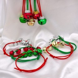 Christmas Bell Necklaces Believe Bell Necklaces Christmas Necklace and Bracelet Set Adjustable Christmas Bell Bracelet Red an...