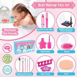 Princess Dress Up Accessories Toys for Girl Washable Kid Make Up Kit 26PCS Princess Jewelry Toys Dress Up Pretend Play Real M...