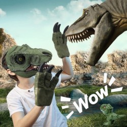 Dinosaur Mask Claws Toy Elastic Dino Mask & 2 Claws Costume Party Dress Up $49.38 Kids' Dress-Up Accessories