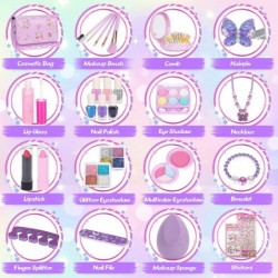 Kids Makeup Kit for Girl 29Pcs Real Makeup Set Washable Non-Toxic Makeup Sets with Cosmetic Case Little Girl Makeup Kit Prete...